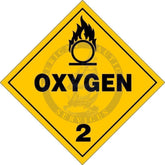 Placard Class 2.2: Oxygen, Domestic Standard Worded